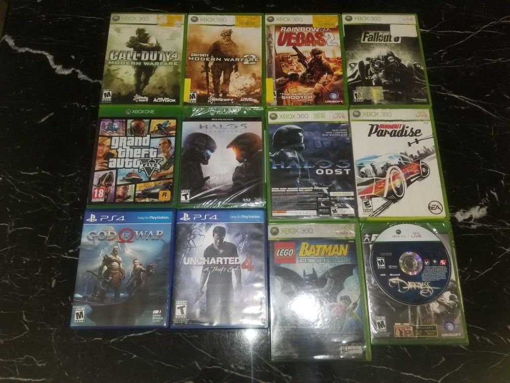Xbox 360, Xbox One & PS4 games