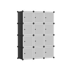 SONGMICS Cube Storage with Door, Set of 12 Plastic Cubes