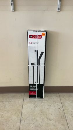 DELTA H2O KINETIC SLIDE BAR MOUNT HAND SHOWER MATTE BLACK FINISH.