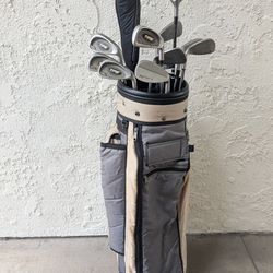 Golf clubs and bag