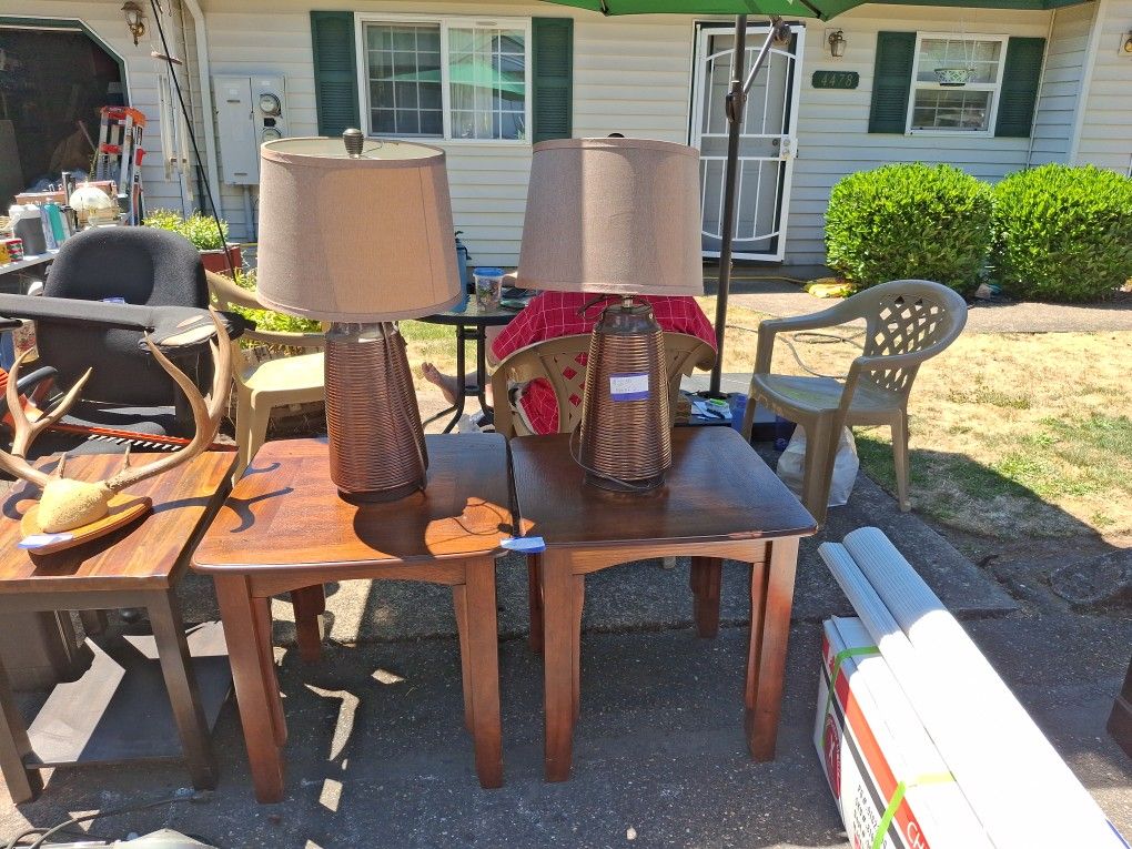 Set Of Tables And Lamps