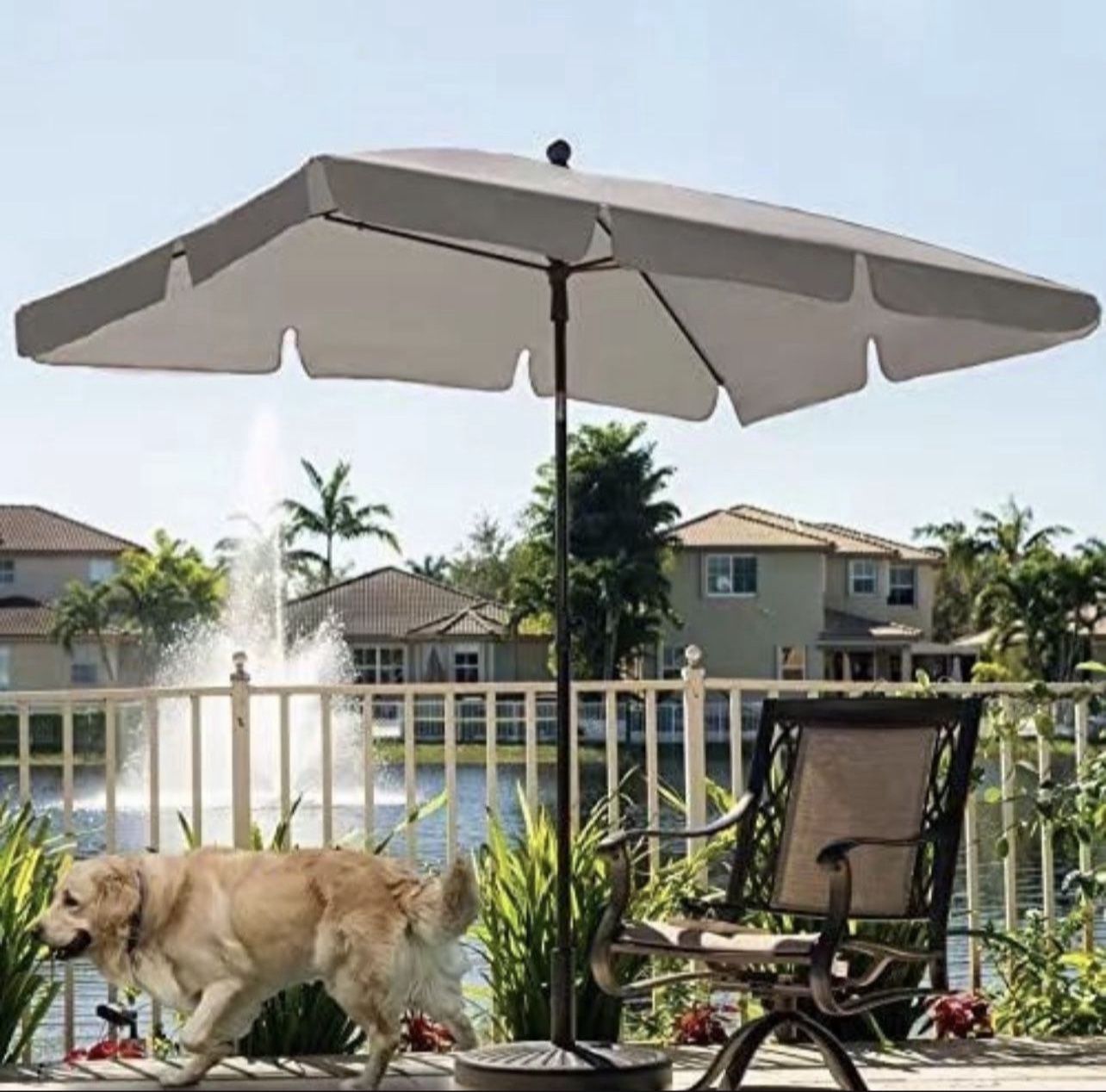 7ft × 4.6ft Rectangular Patio Umbrella Outdoor Market Table Umbrella