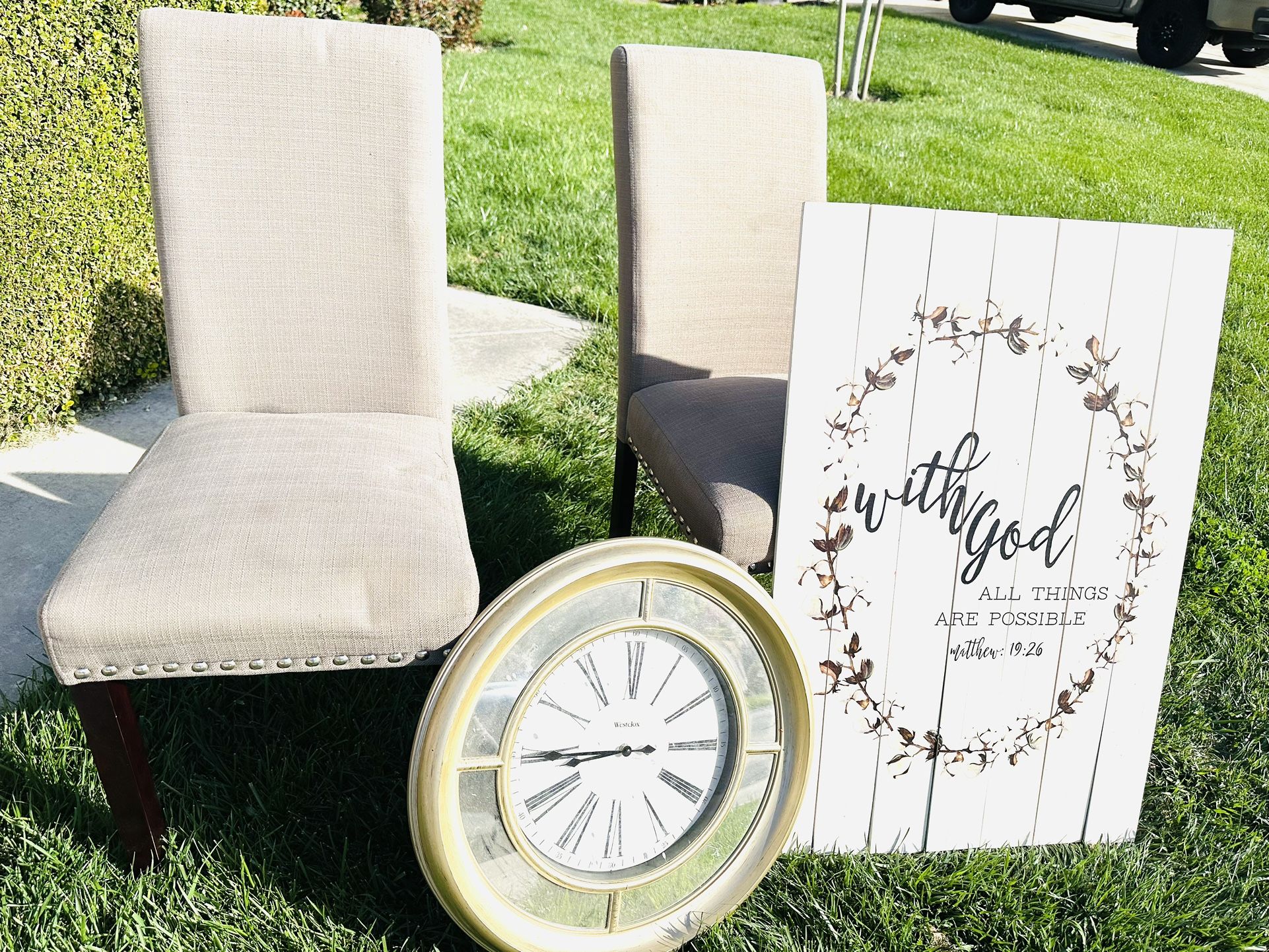 Chairs, Big Hobby Lobby Picture And Large Clock