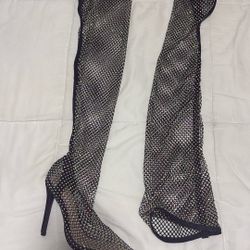 Prettylittlething Fish Net Over Knee Size 7