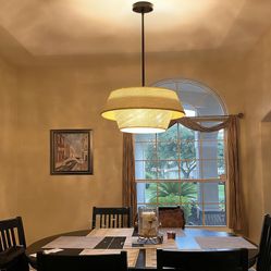 2-Tier Woven Rattan Pendant Light 