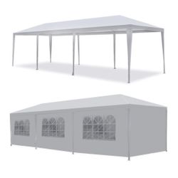 Newww10'x 30' White Gazebo Wedding Party Tent Canopy With 6 Windows & 2 Sidewalls-8