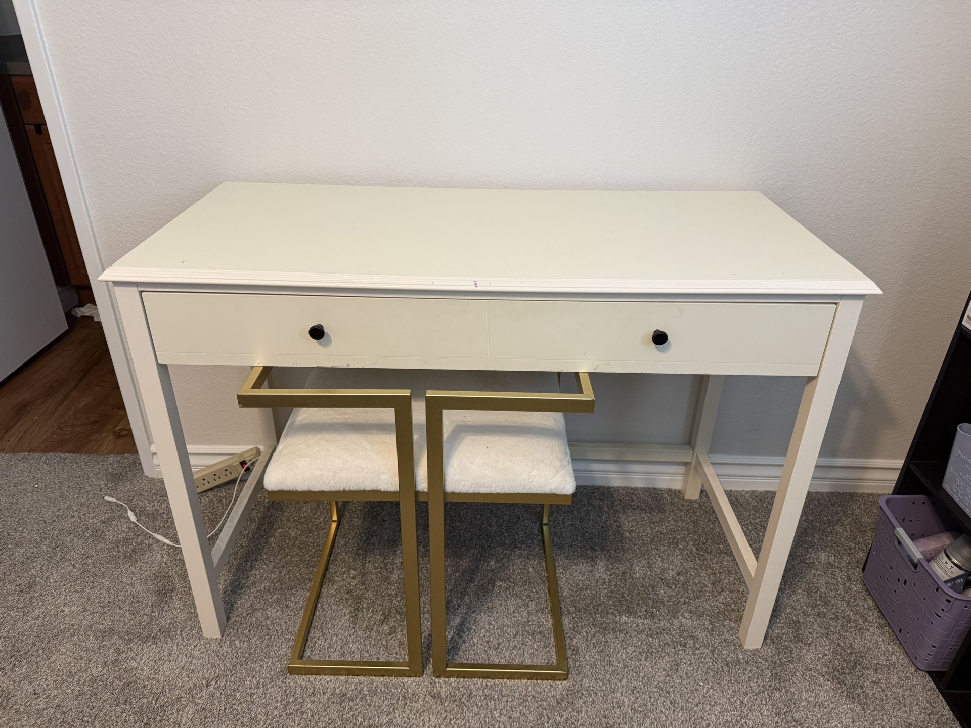 White Desk / White Vanity Only (chair Not Included)