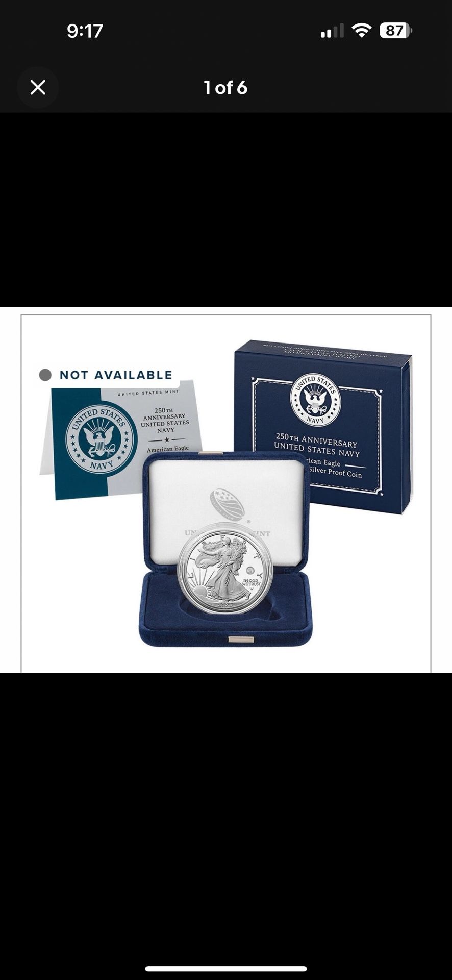 250th Anniversary United States Navy American Eagle One Ounce Silver Proof Coin