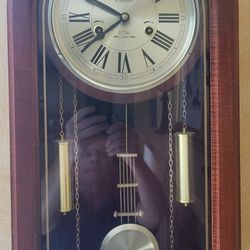 Waltham 31 Day Chime Wall Clock, Cherry Walnut Finish, Works w/key