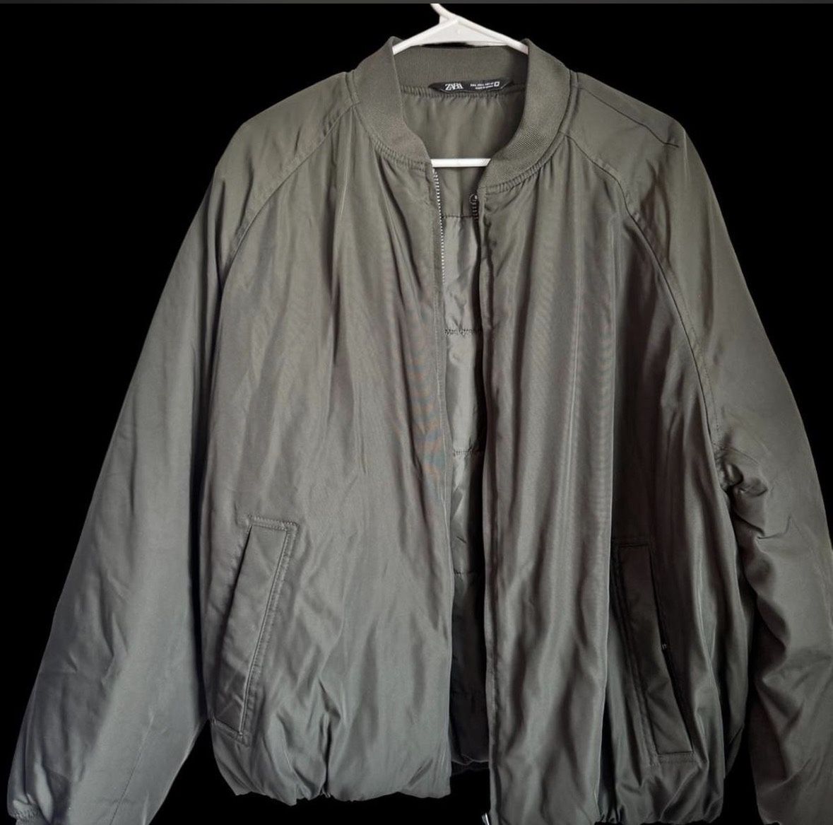 ZARA Olive bomber Jacket - Men’s Large