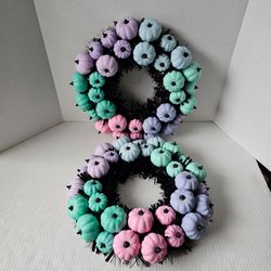 Halloween Pastel Pumpkin Wreaths NEW