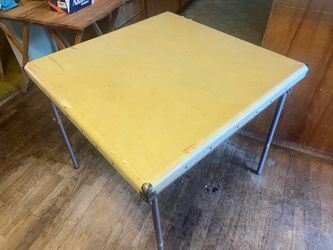 Vintage Mid Century Folding Card Table Beige 30