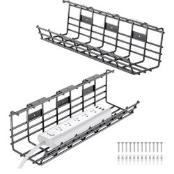 Under desk cable management tray 