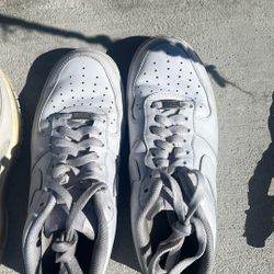 White Air Forces Worn 8 in a half