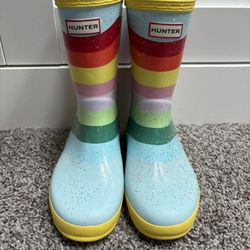 Hunter Rain Boots Rainbow Glitter Size 1Y