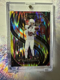 2024 Select MARVIN HARRISON JR Red Yellow Shock Prizm Premier Level Rookie RC #115