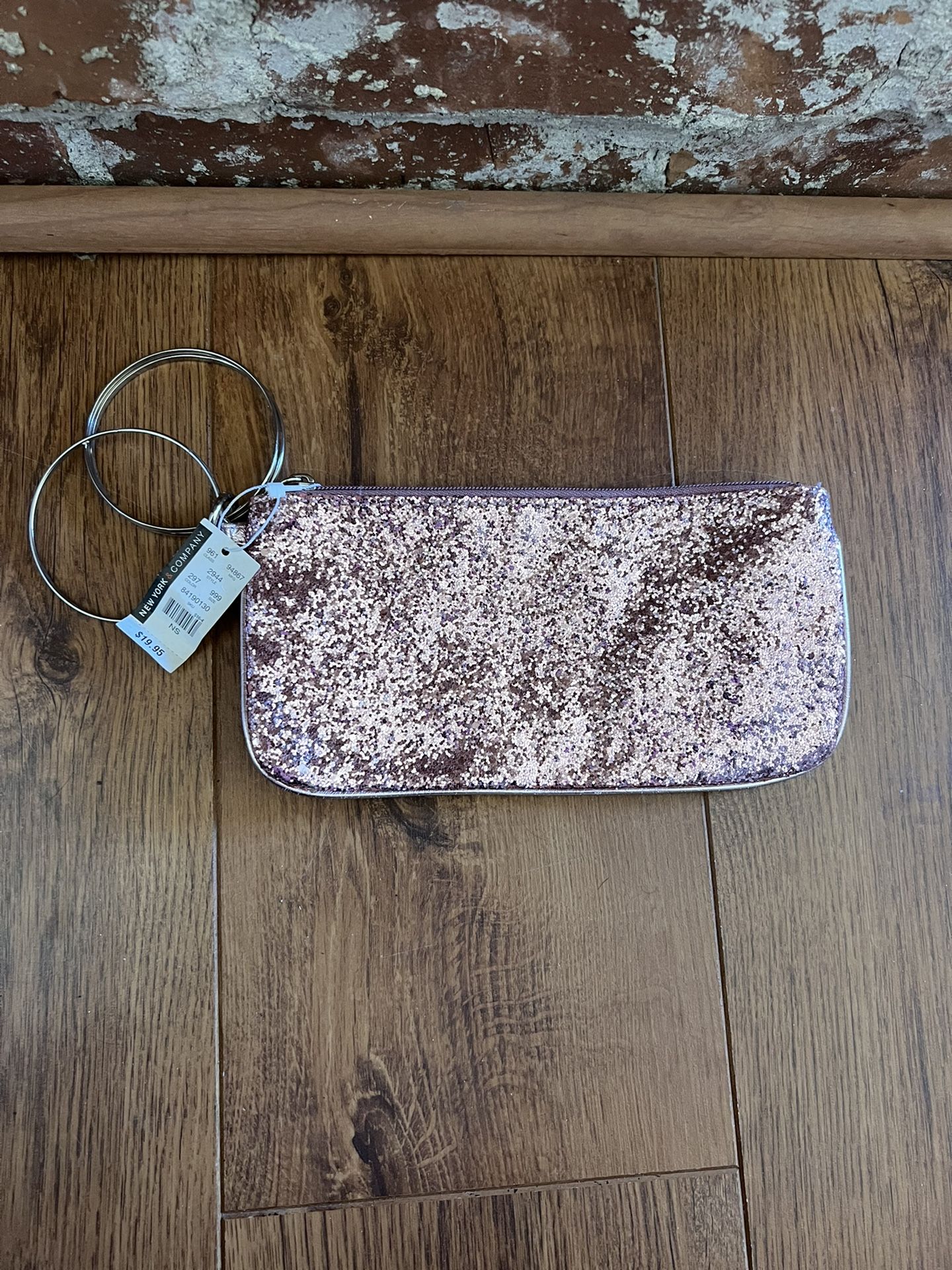 New York and Co Pink sparkle wristlet brand new never used with tags