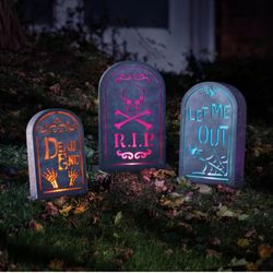 Halloween Decor Grave Stone Set of 3