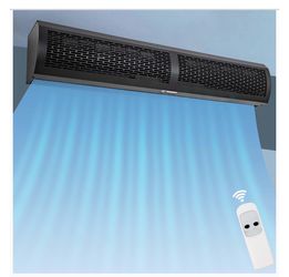 Air Curtain Black 36 Inch 2 Speeds with Remote Control Super Power Door Blower to Keep Flies out Magnetic Door Switch for Doors Commercial Household U
