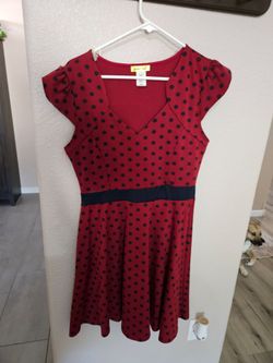 Red polka dot dress