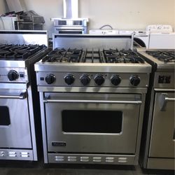 Viking 30” Wide Stainless Steel Gas Range Stove 