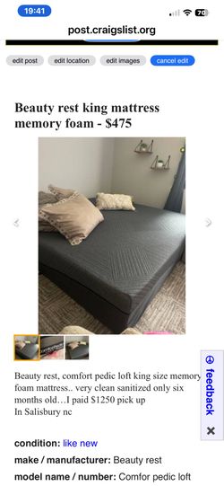 King size beauty rest, Mattress