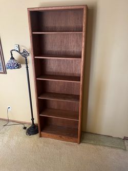 Tall Wooden Bookcase 6 Shelves