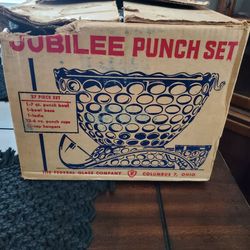 1960s Jubilee glass punch bowl
