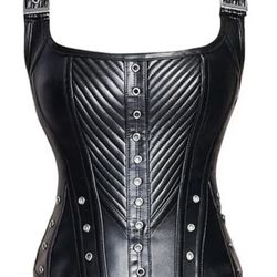Faux Leather Corset Top