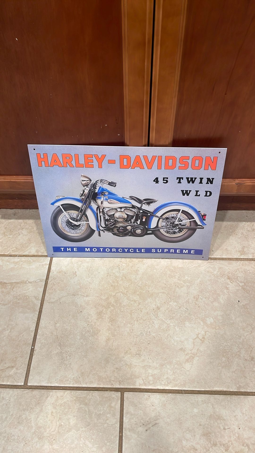 Awesome Harley Davidson, The Motorcycle Supreme Tin Sign.