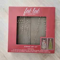 Fab Lab Holiday Craft String Art Snowman Christmas Tree Wood Planks