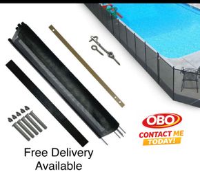 OBO New Life Saver Pool Fence DIY Black Mesh 4’ x 12’ Fencing Section Kit