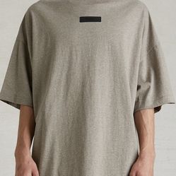 Fear of God ESSENTIALS Dark Heather Oatmeal T-Shirt mens Large like new!