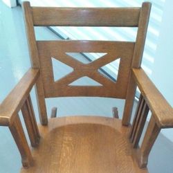 Antique Oak Rocking Chair 