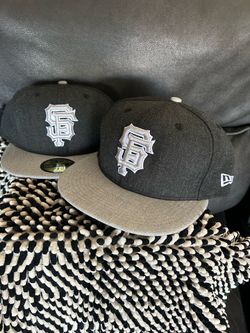 Black and gray San Francisco fitted hat