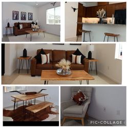 MOVING SALE Leather Sofa ,chair,dining  Room,barstools And Decorations 