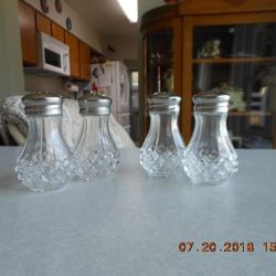 Longchamp 24% Leaded Crystal Set of Salt & Pepper shakers w/lids