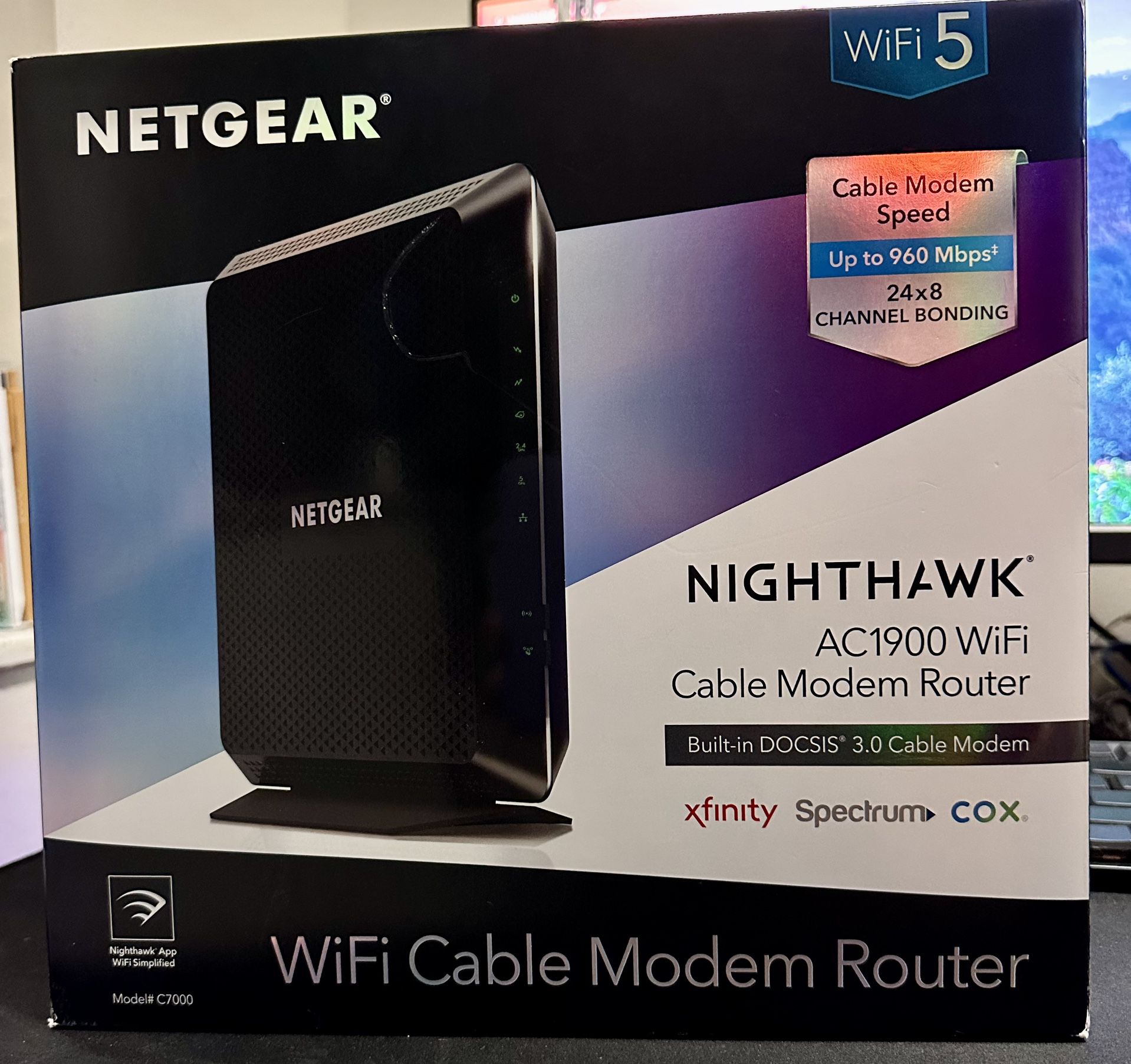 Netgear - Nighthawk AC1900 Cable Modem Router (WiFi 5)
