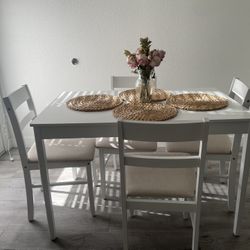 white dining table