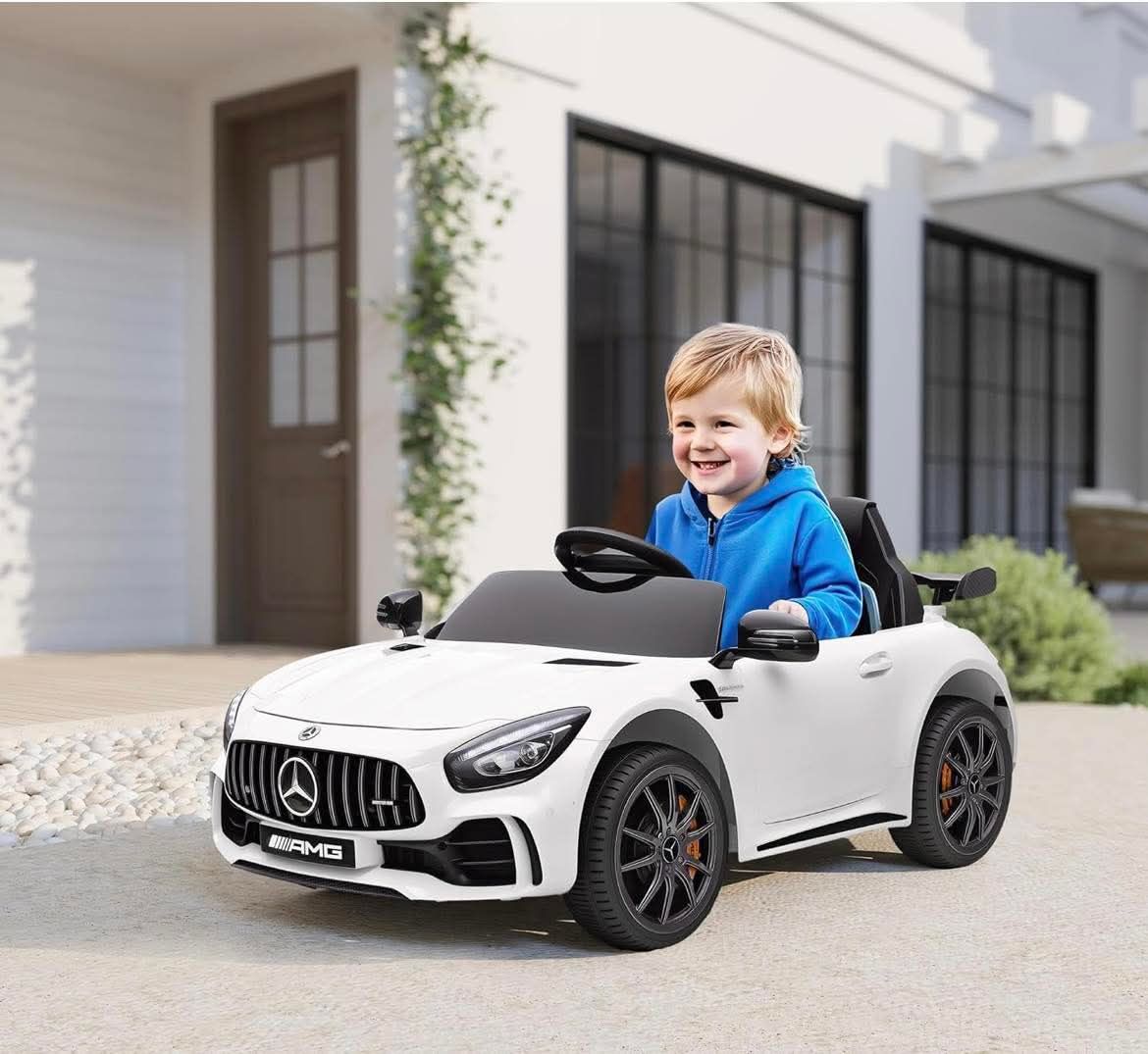 Mercedes-Benz AMG GTR Licensed 12V Kids Ride on Car, Battery Powered Electric Car for Toddlers with Remote Control, Transport Wheels, Soft Start, Ligh