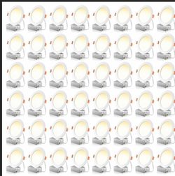 48 Pack 6 Inch LED Recessed Light With Junction Box, 5CCT, 1050LM
