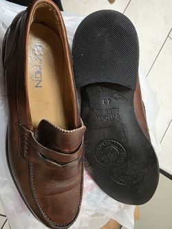 Exton Brown Leather Loafers Slip On Shoes Men Size 10 Made in Italy 43