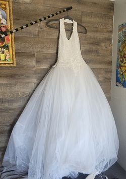 Oleg Cassini Halter Wedding Dress