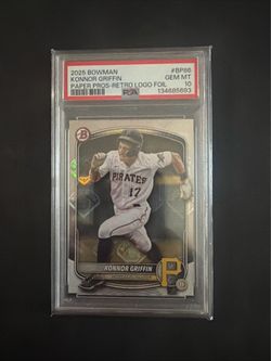 2025 BOWMAN KONNOR GRIFFIN PAPER PROS- RETRO LOGO FOIL GRADED 10  #BP86 SSP