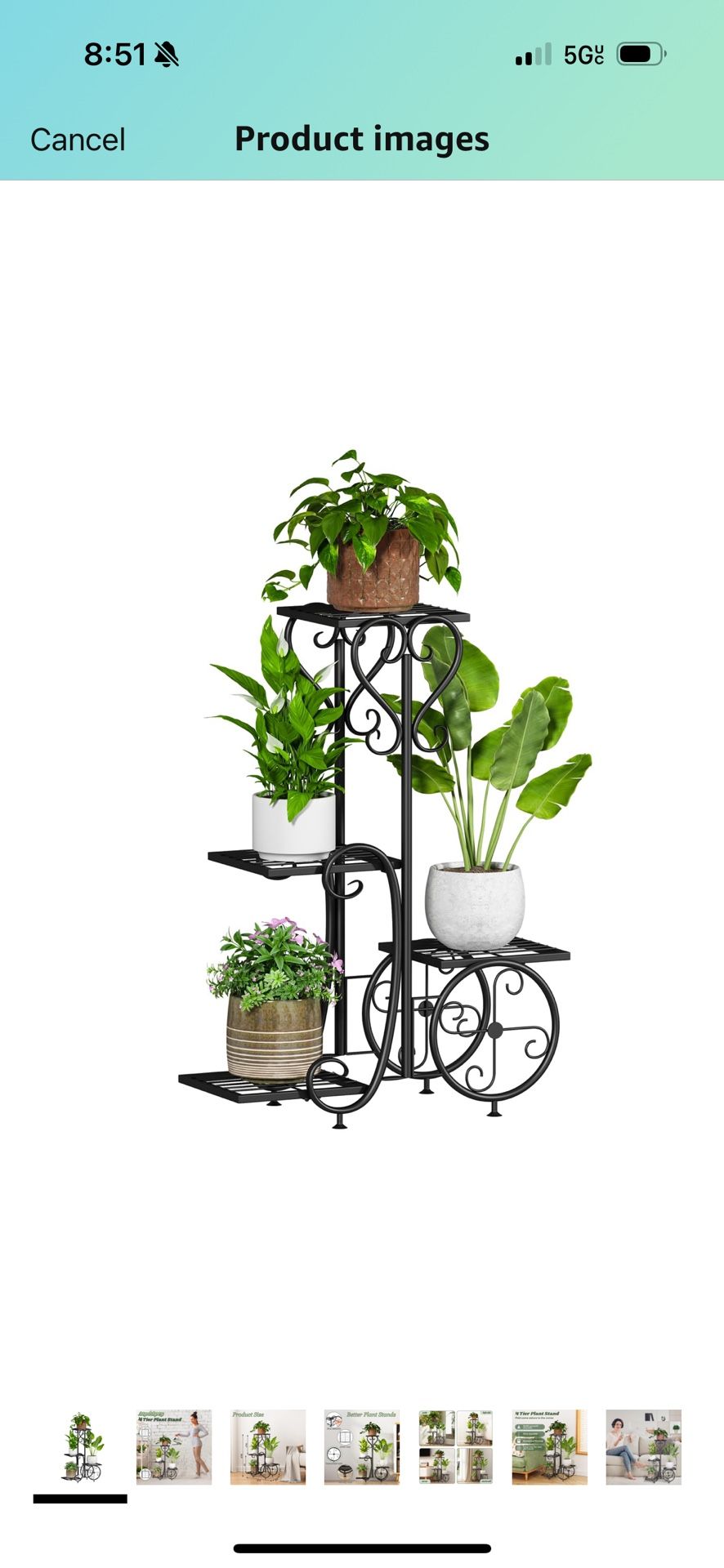 Plant Stand Outdoor Indoor, 4 Tier black Tall outdoor plant stands for patio, Flower Pot Holder Potted