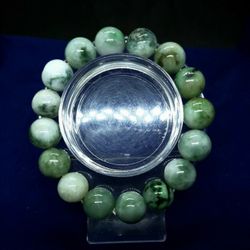 Burmese icy Type A Jadeite Jade Lucky Bracelet .