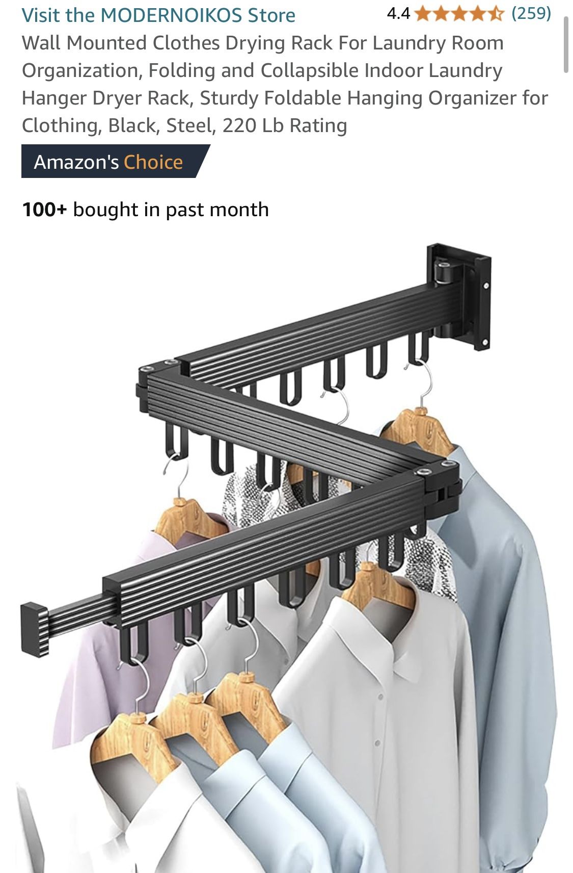 WALL MOUNTED CLOTHES DRYER RACK