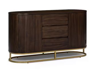 Sideboard NEW In Box - Teamson Home Seneca Contemporary Modern Walnut Oak - Retails $1,114