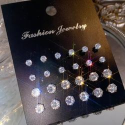 12 Pair Glass Earrings 