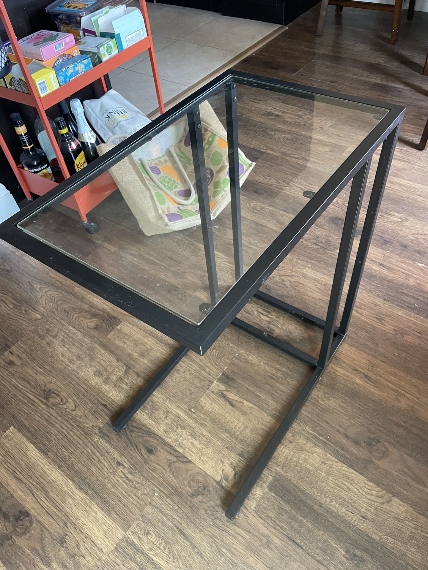 Glass Top Side Table 